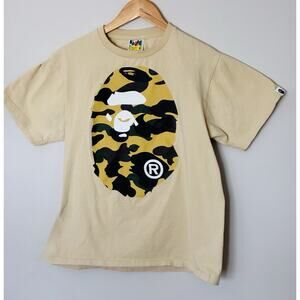 A Bathing Ape Bape Men's 1st Camo Big Ape Head Tan T-Shirt Size M